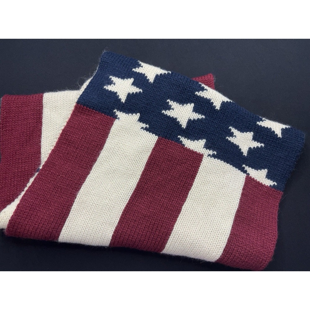 American Flag Infinity Scarf Unisex One Size Knit Stars & Stripes Winter 24"